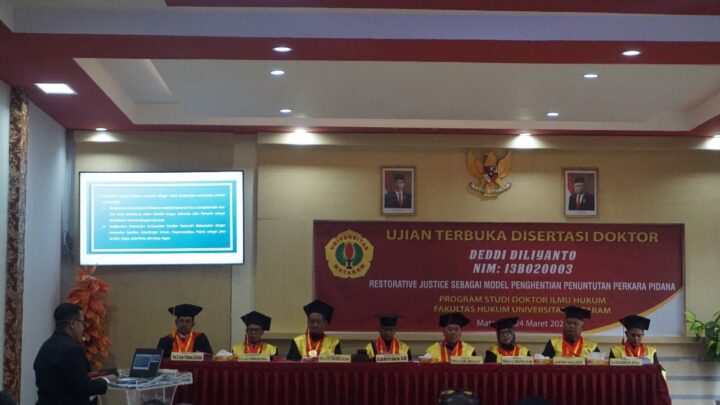 Sidang Terbuka Program Studi Doktor Ilmu Hukum Jaksa Kejati NTB dihadiri oleh Dirjen Perundang-undangan Kemenkumham