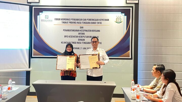 Penandatanganan kesepakatan bersama antara BPJS Kesehatan Kedeputian WIlayah XI dengan Kejaksaan Tinggi Nusa Tenggara Barat
