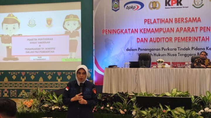 Asisten Tindak Pidana Khusus menjadi Narasumber dalam Pelatihan Bersama Peningkatan Kemampuan Aparat Penegak Hukum dan Auditor Pemerintah
