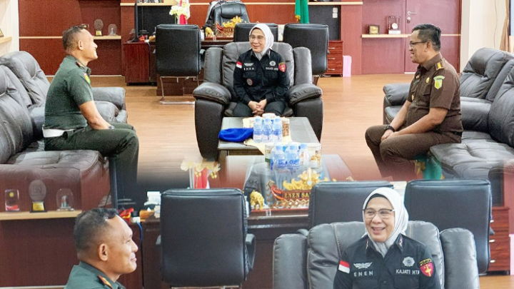 Kunjungan Silaturahmi Dandenpom IX/2 Mataram Ke Kejaksaan Tinggi NTB