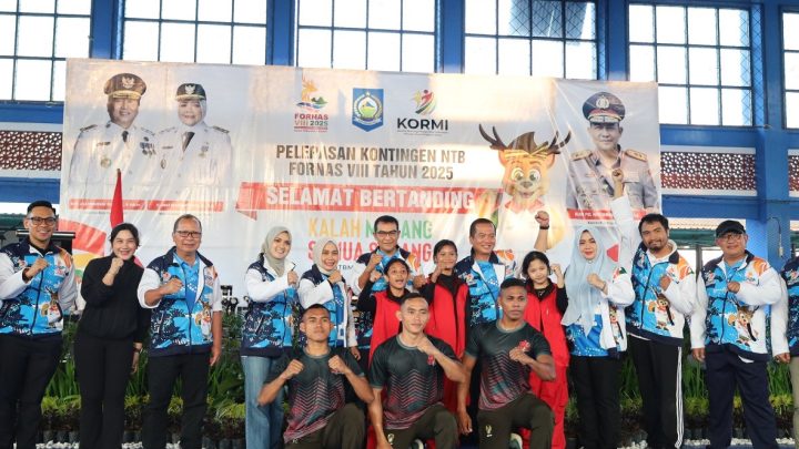 KAJATI NTB MENGHADIRI KEGIATAN PELEPASAN KONTINGEN KORMI PROVINSI NTB YANG AKAN MENGIKUTI FESTIVAL OLAHRAGA MASYARAKAT NASIONAL (FORNAS) VIII TAHUN 2025