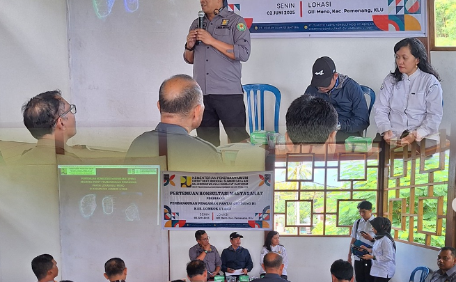 PERTEMUAN KONSULTASI MASYARAKAT TERKAIT KEGIATAN PPS PEMBANGUNAN PENGAMAN PANTAI GILI MENO KABUPATEN LOMBOK UTARA TAHUN 2025