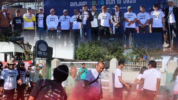 KAJATI NTB YANG DIWAKILI KASI PENERANGAN HUKUM KEJAKSAAN TINGGI NTB MENGIKUTI KEGIATAN RINJANI COLOR RUN 3 BERTEMPAT DI DESA SEMBALUN, KABUPATEN LOMBOK TIMUR