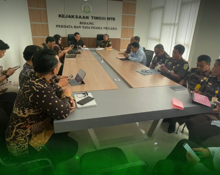 RAPAT KOORDINASI DAN DISKUSI TIM JAKSA PENGACARA NEGERA DENGAN PLT. DIREKTUR UTAMA ITDC DAN KEPALA KANTOR PERTANAHAN KABUPATEN LOMBOK TENGAH